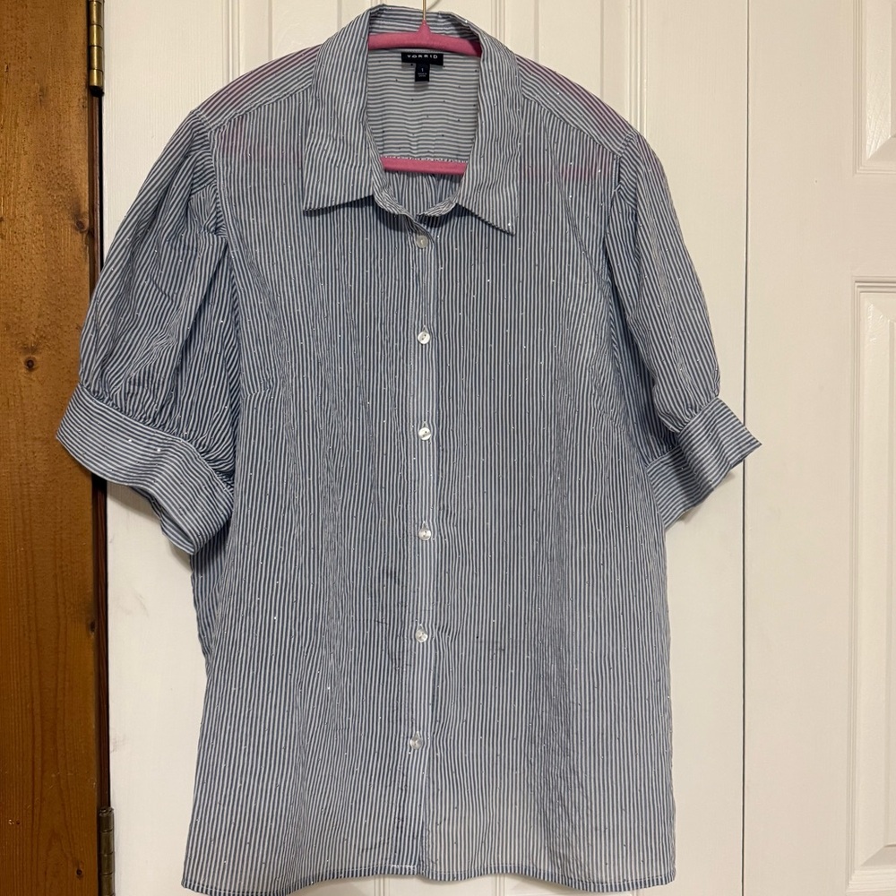 TORRID - SIZE 1 - Rhinestone & Striped Blouse